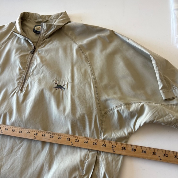 Tommy Bahama Golf Polyester Blend Beige Half Zip Windbreaker Jacket Men 2XL FLAW - Picture 6 of 7